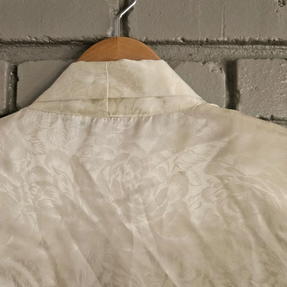 Diamonds Run Wayne Diamond Vintage Ivory Floral Jacquard Blazer Jacket‎ Robe 5-6